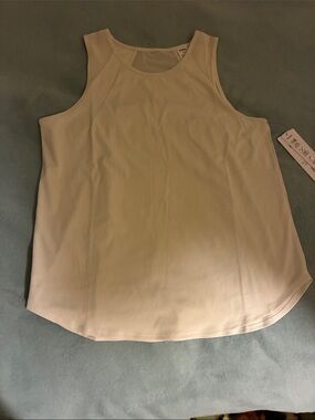 Women's Cream Sleeveless Round-Neck Top